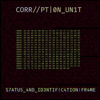 A hexadecimal representation with encoded string in the background